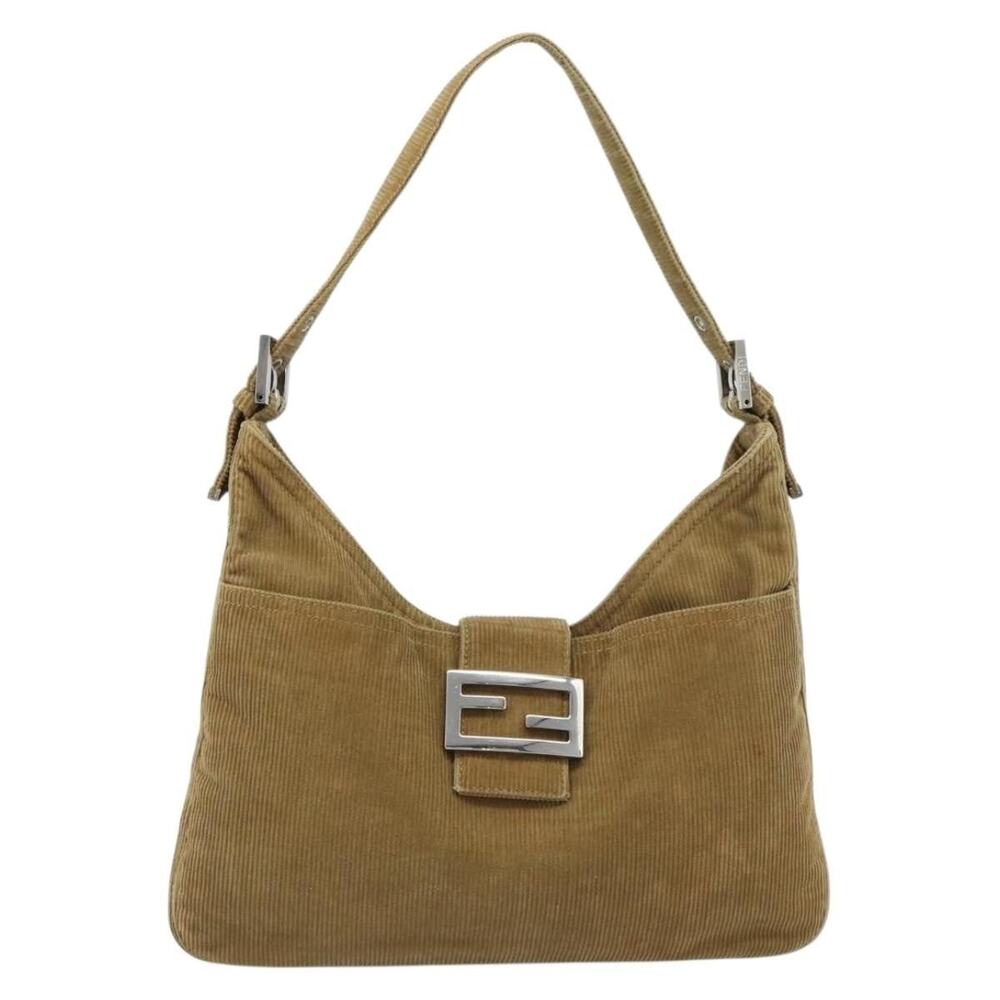 Fendi Corduroy Mamma Baguette Shoulder Bag Brown